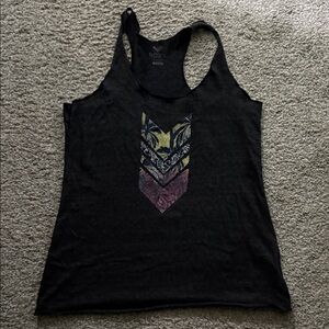 Roxy Black Tank Top with Graphic Design